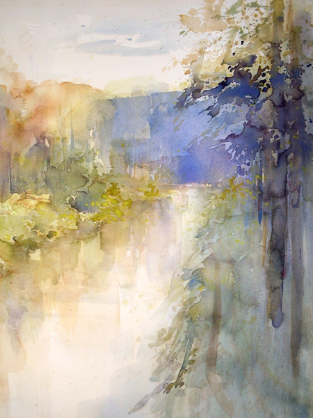 Herfstlicht langs de beek - 57x43
